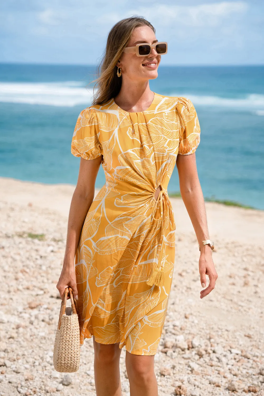 Flirt Factor Tropical Midi Dress