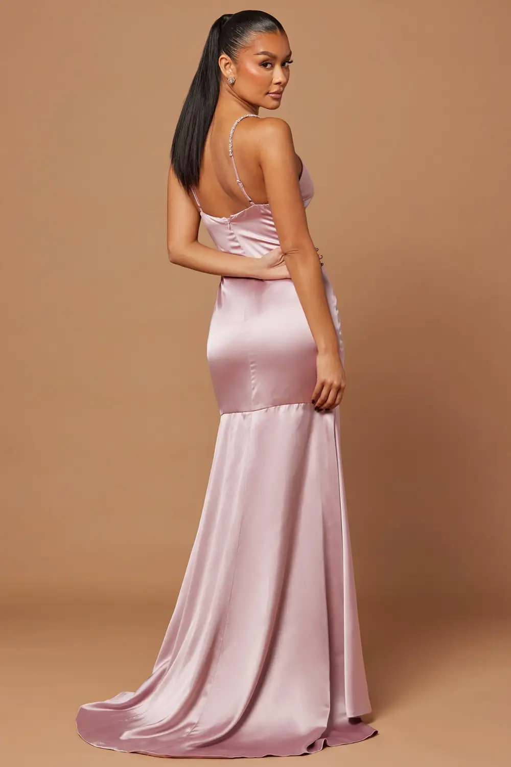 Helena Satin Gown - Mauve