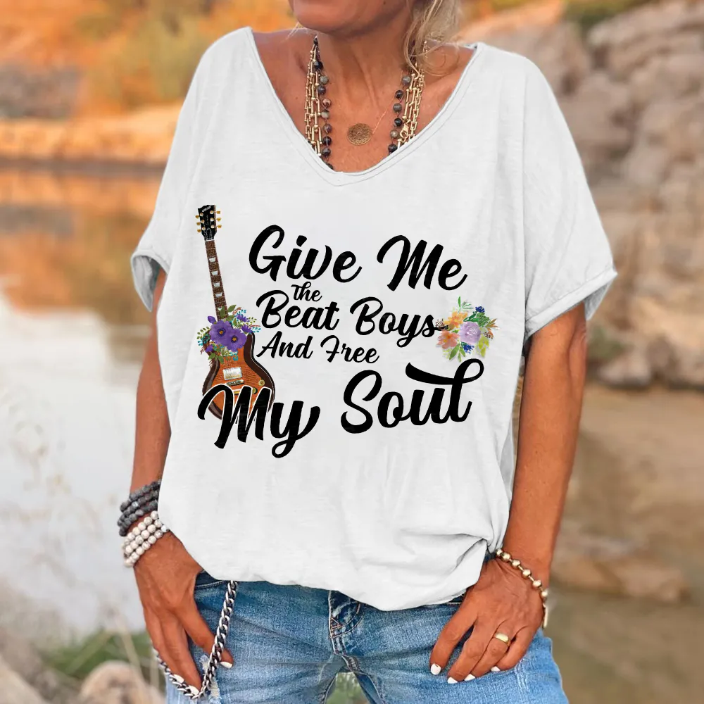 Give Me The Beat Boys And Free My Soul Print Women's T-shirt