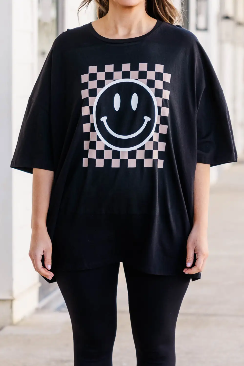 Only Smiles Boyfriend Tee, Black