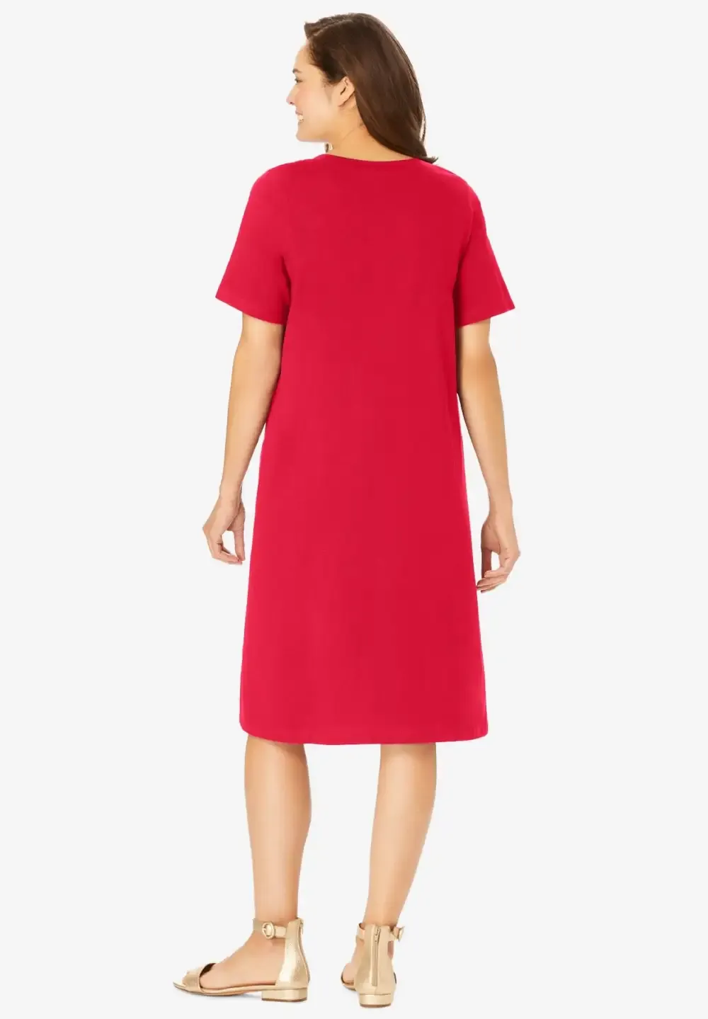 Perfect Short-Sleeve V-Neck Tee Dress
