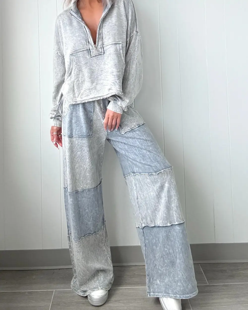Colorblock Lounge Pants - Grey