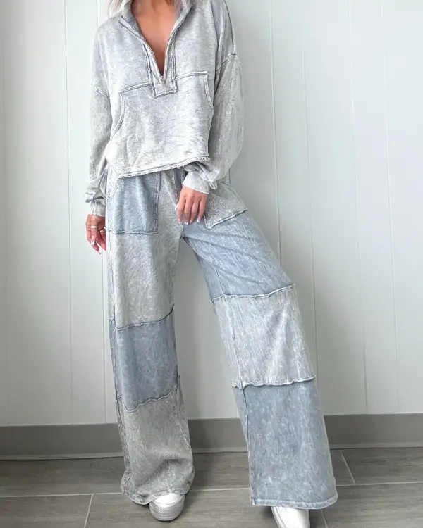 Colorblock Lounge Pants - Grey