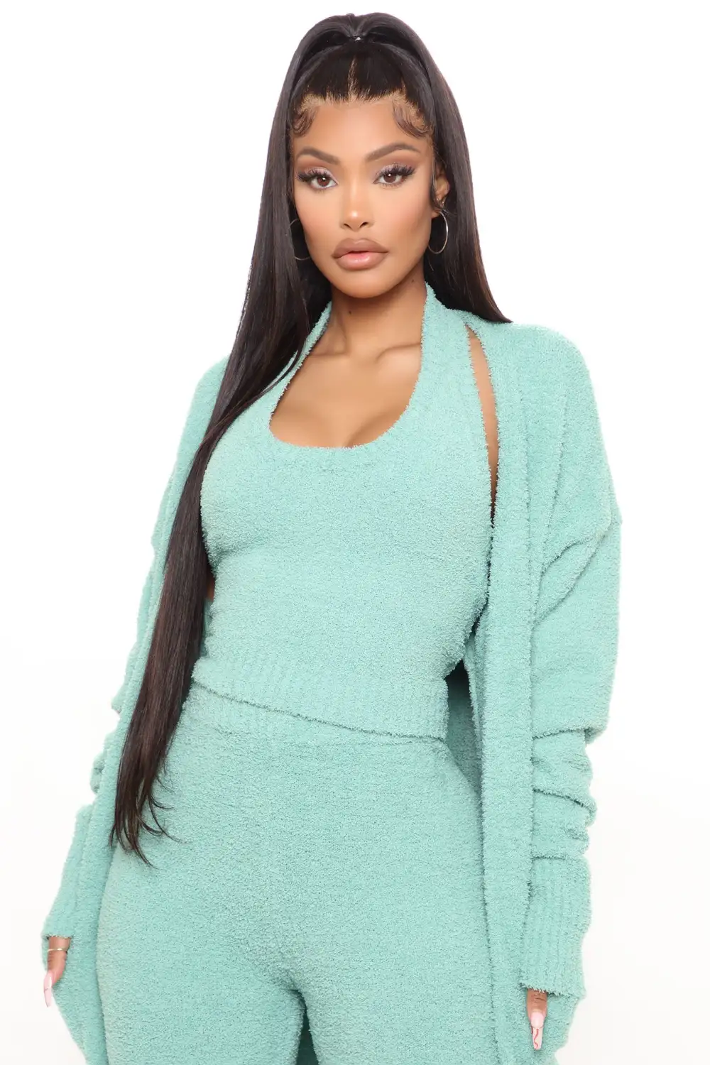 Keep Me Cozy Fuzzy 3 Piece Legging Set - Sage