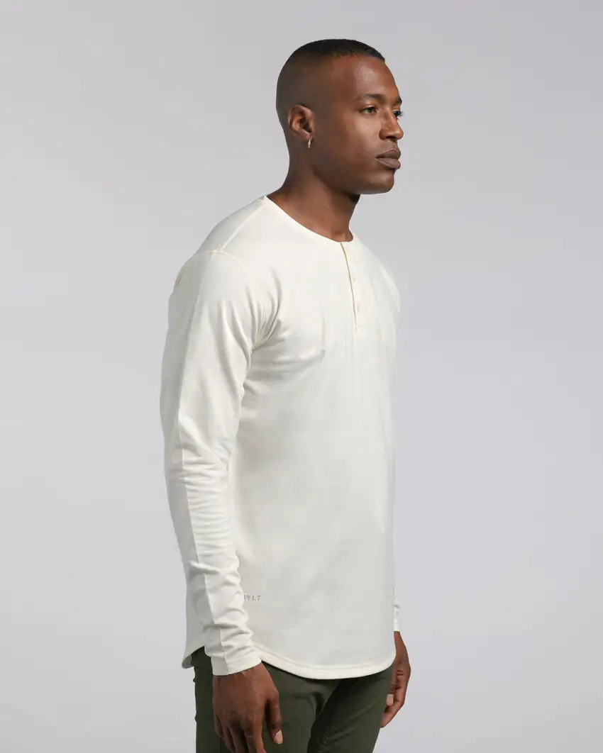 Henley Drop-Cut Long Sleeve: Lux