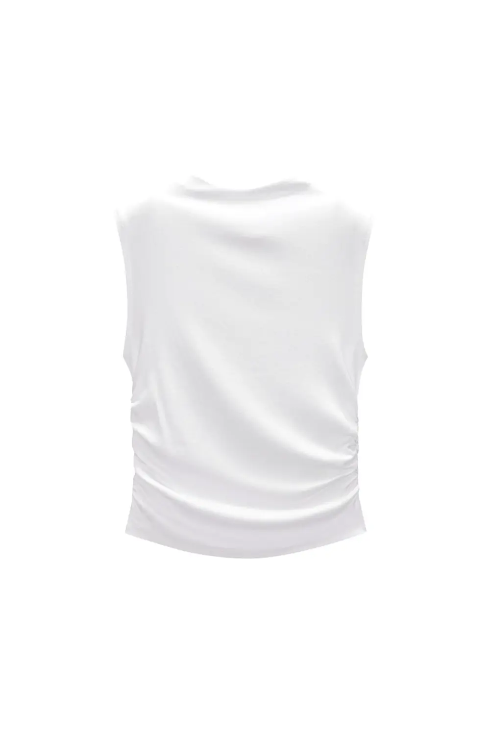 High neck gathered top