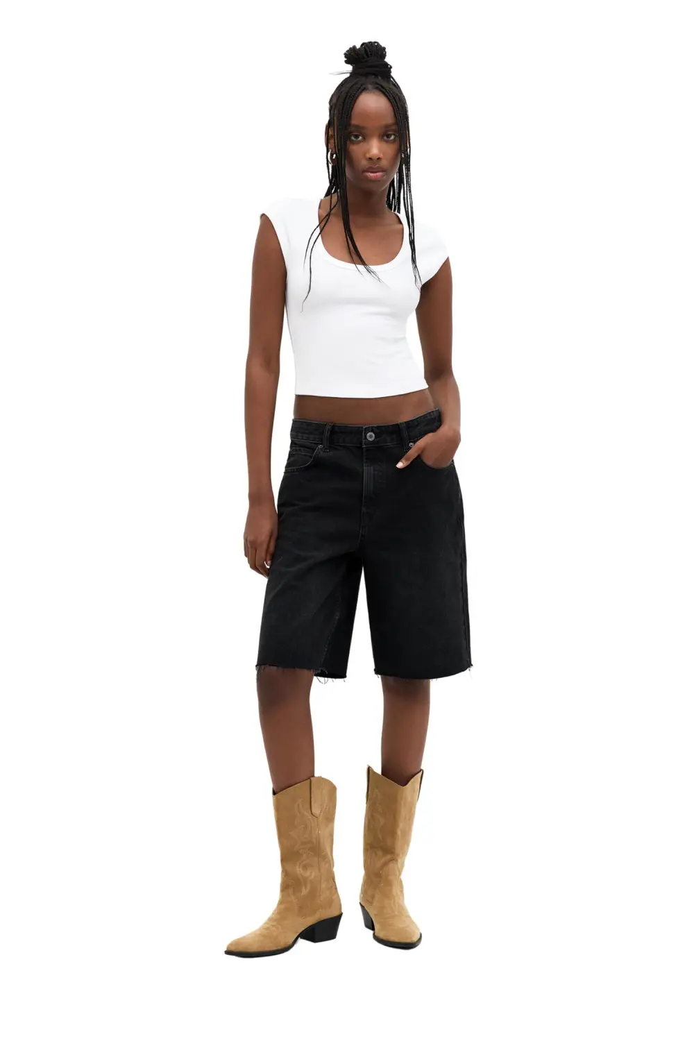 Ribbed short sleeve T-shirt