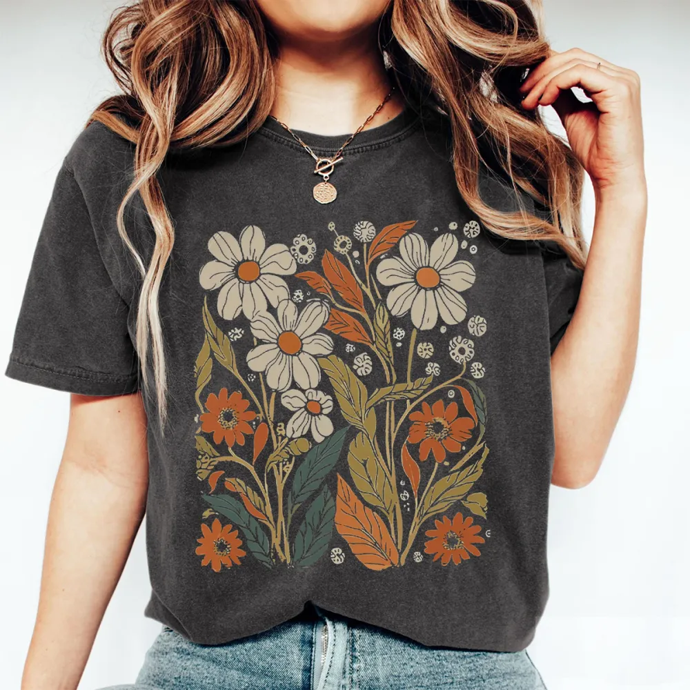 Boho WildFlowers Vintage Inspired T-Shirt