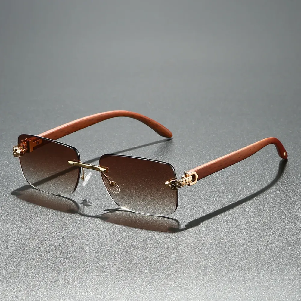 Dark Brown Rimless Sunglasses