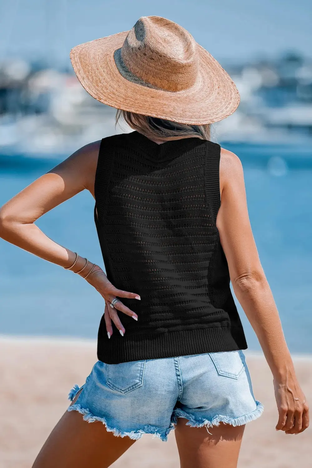 Paradise Drift Black Cover-Up Top