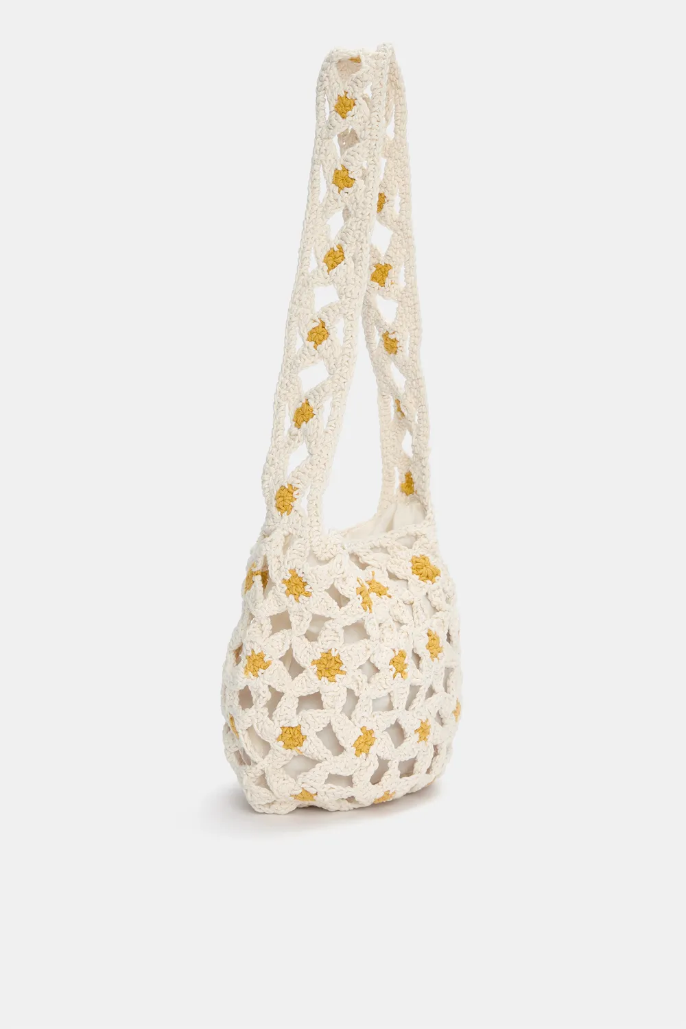 Bolso shopper crochet flores