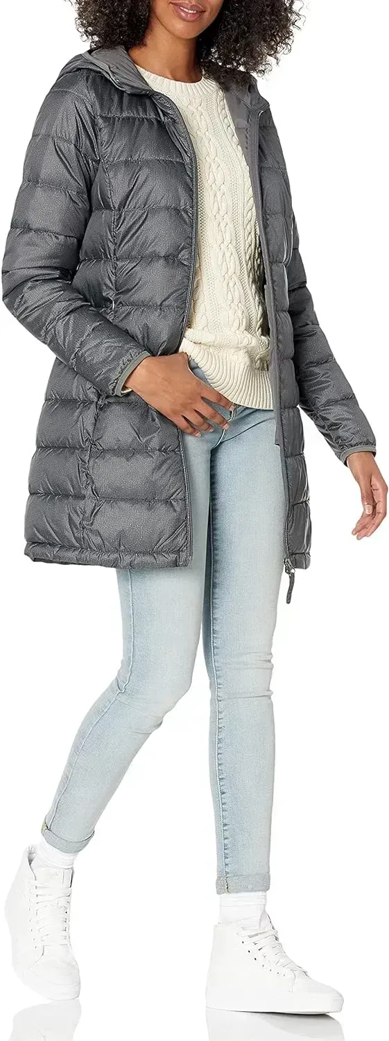 Women's Lightweight Water-Resistant Hooded Puffer Coat (Available in Plus Size)