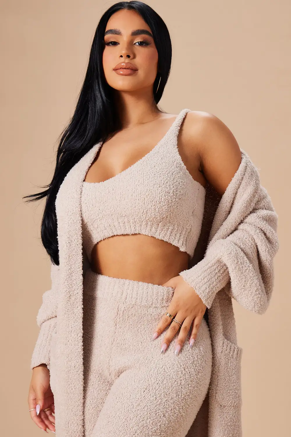 Living In It 3 Piece Legging Set - Taupe