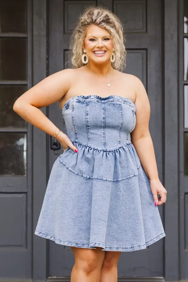 Manifest It Dress, Denim