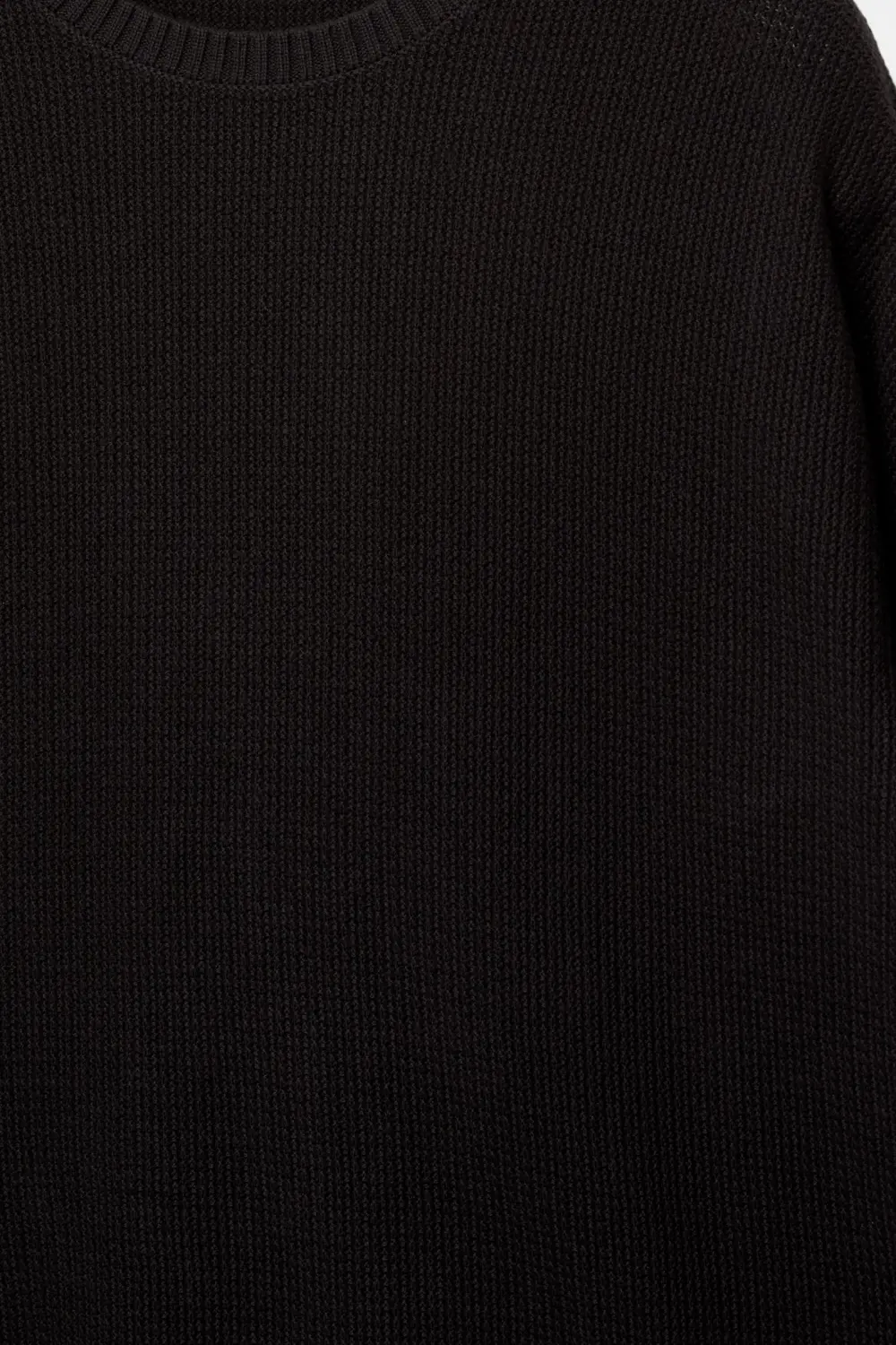 Waffle-knit boxy-fit T-shirt