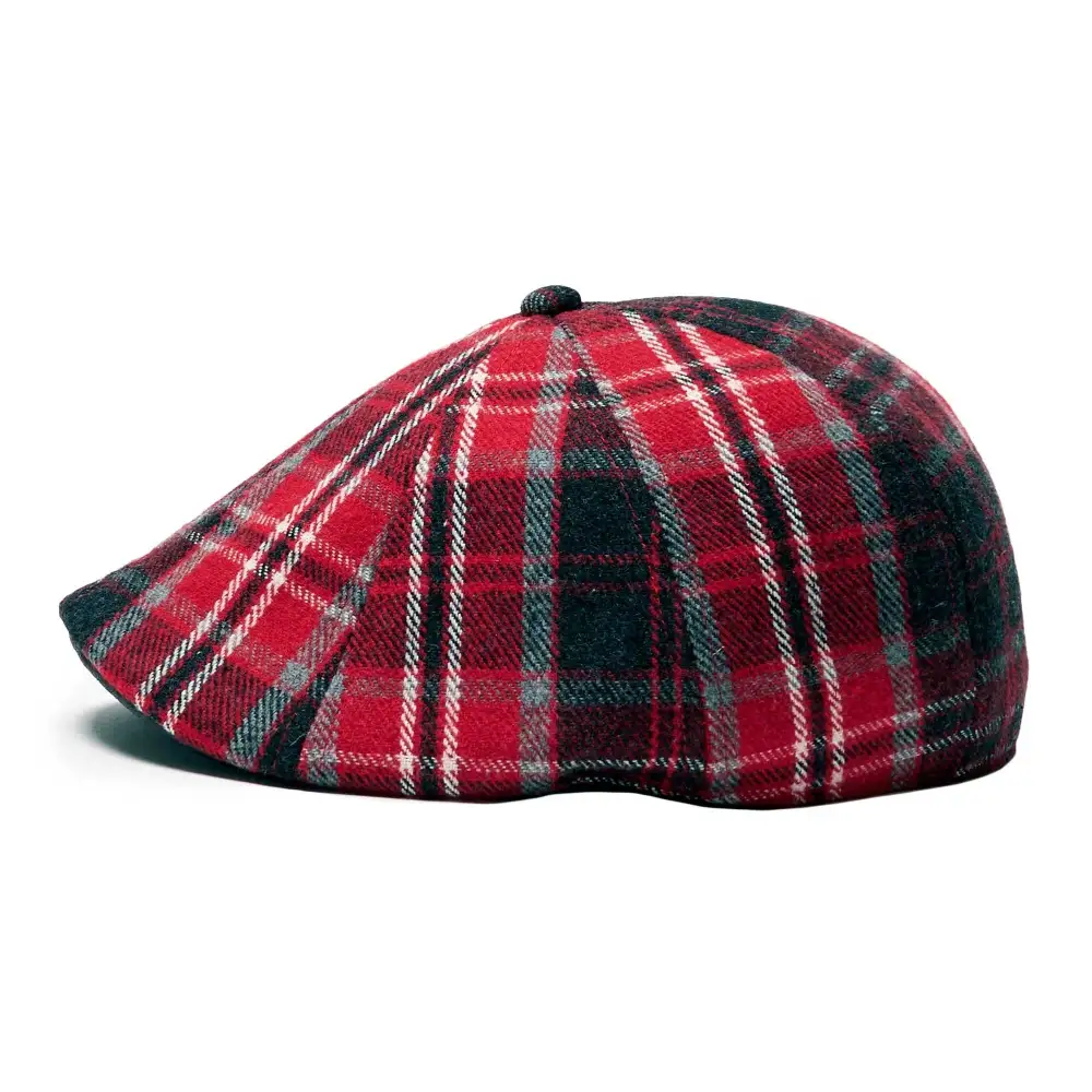 The Valentine Rose Boston Scally Cap - Red Plaid