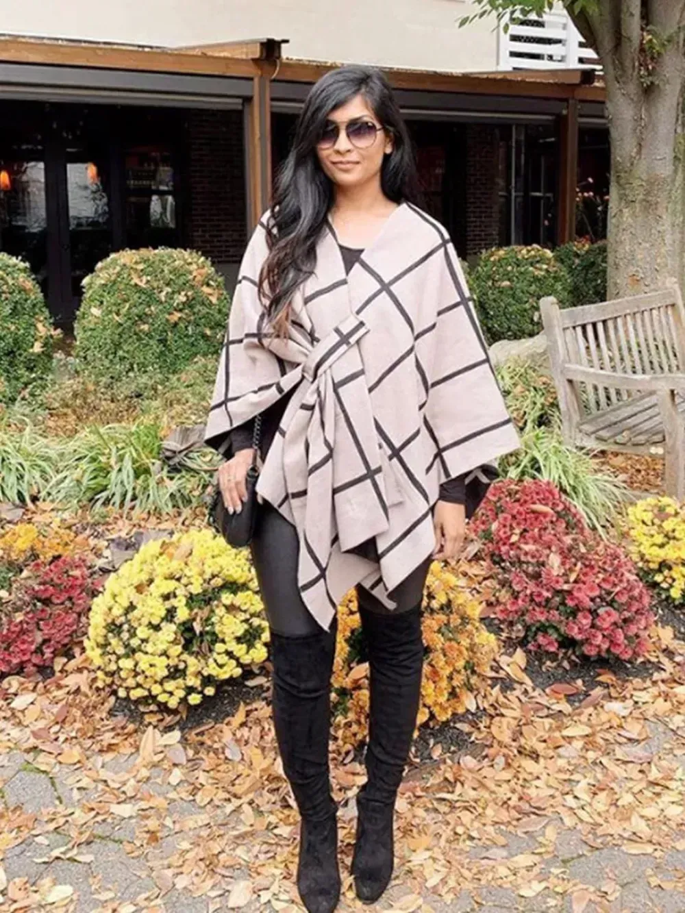 Women's Shawl Wrap Poncho Ruana Cape Open Front Cardigan Shawls for Fall Winter