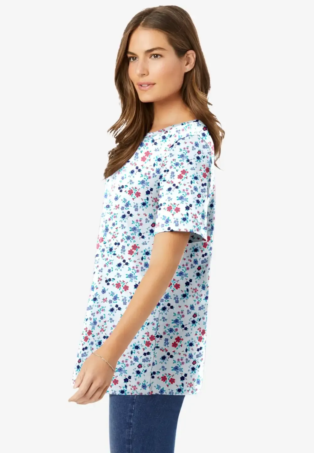 Perfect Printed Short-Sleeve Crewneck Tee