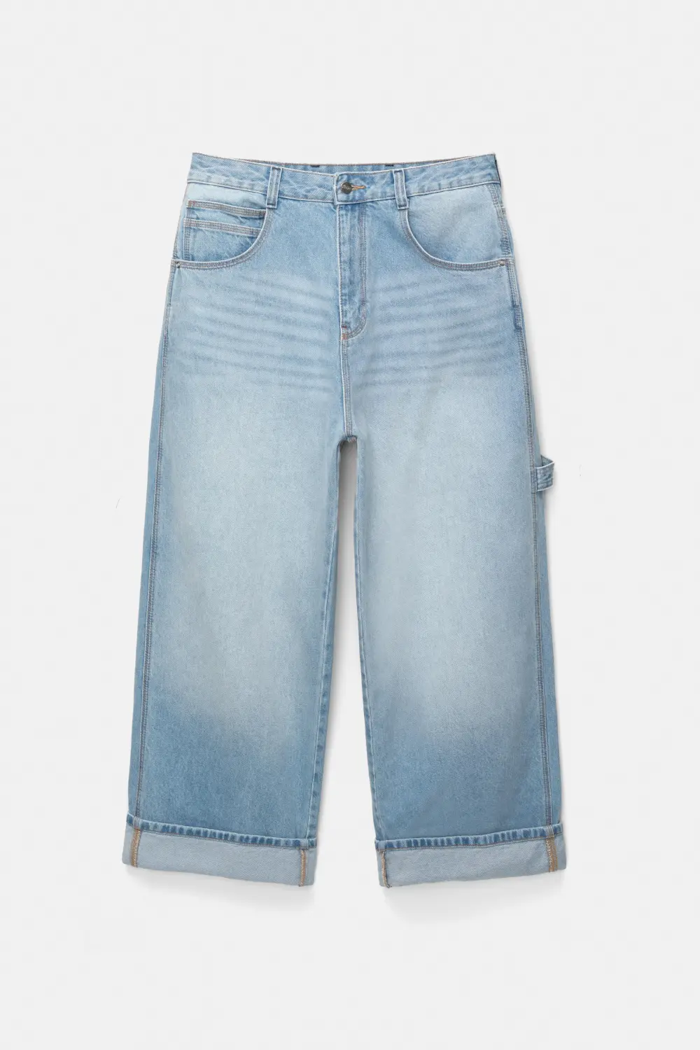 Super baggy carpenter jeans with turn-up hems