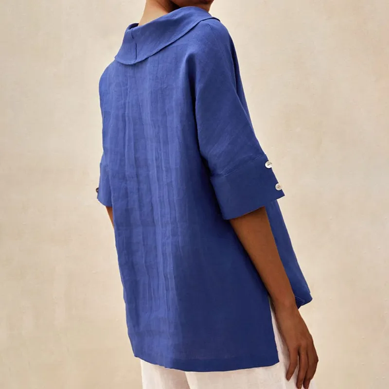 Women's Casual Linen V-Neck Shirt
