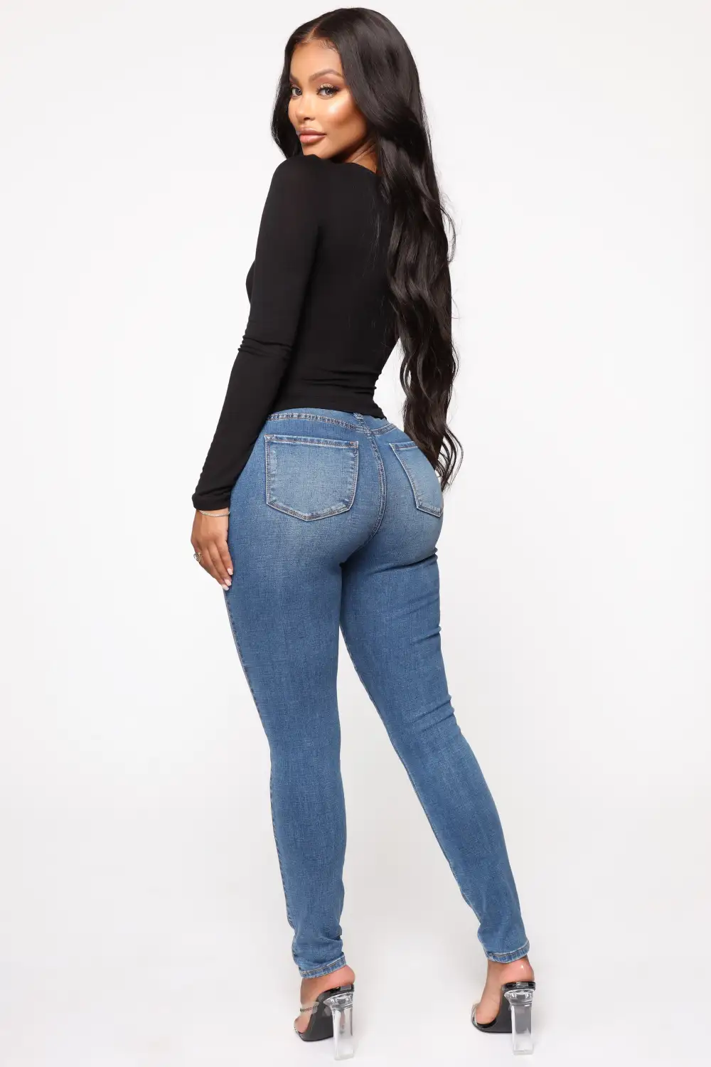 Yasmeen Square Neck Top - Black