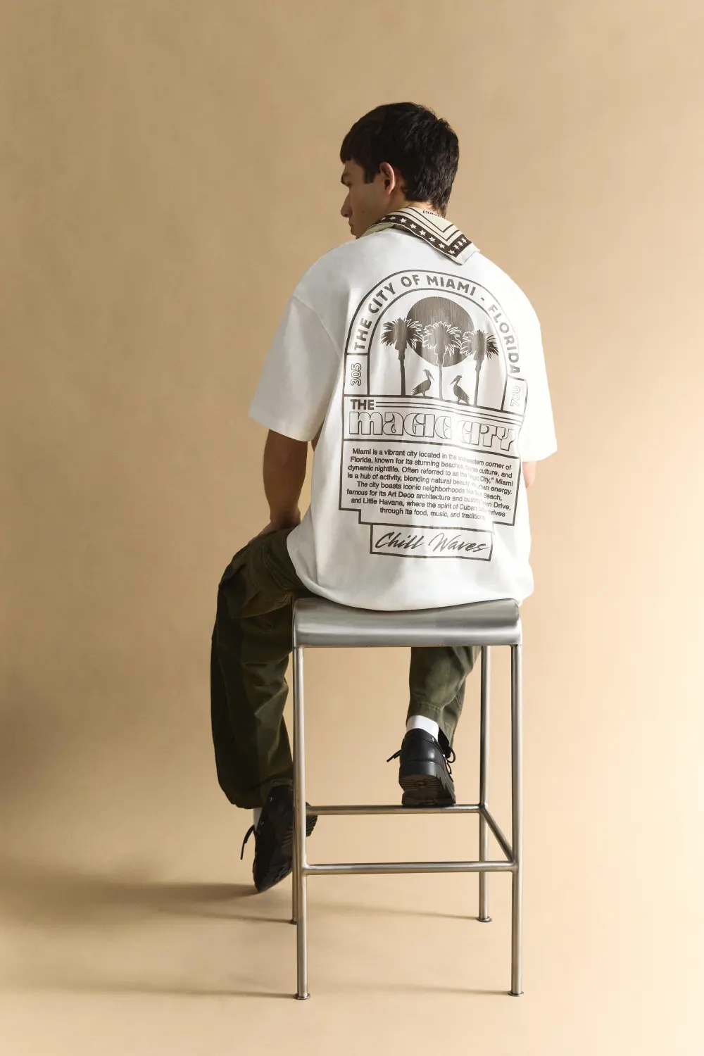White Miami graphic T-shirt