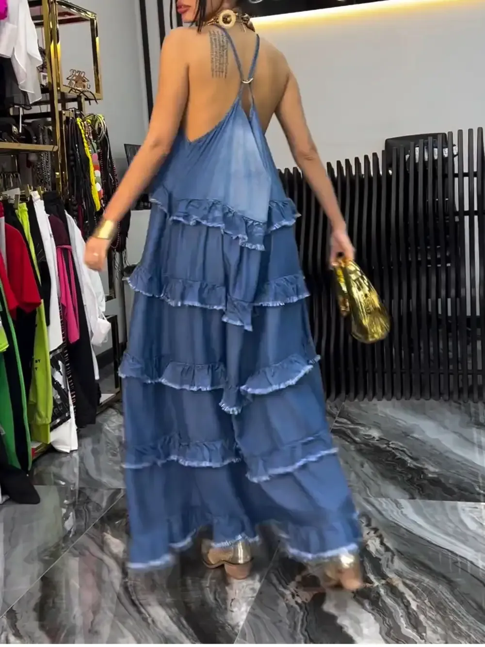 Women's V-neck casual dress