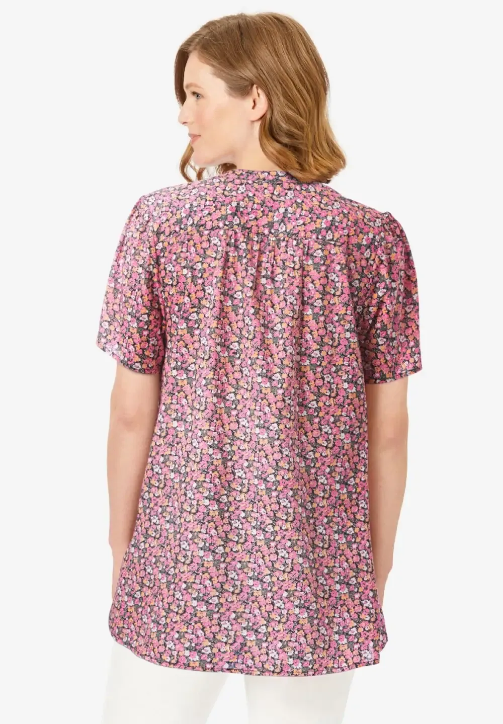 Pintucked Half-Button Tunic