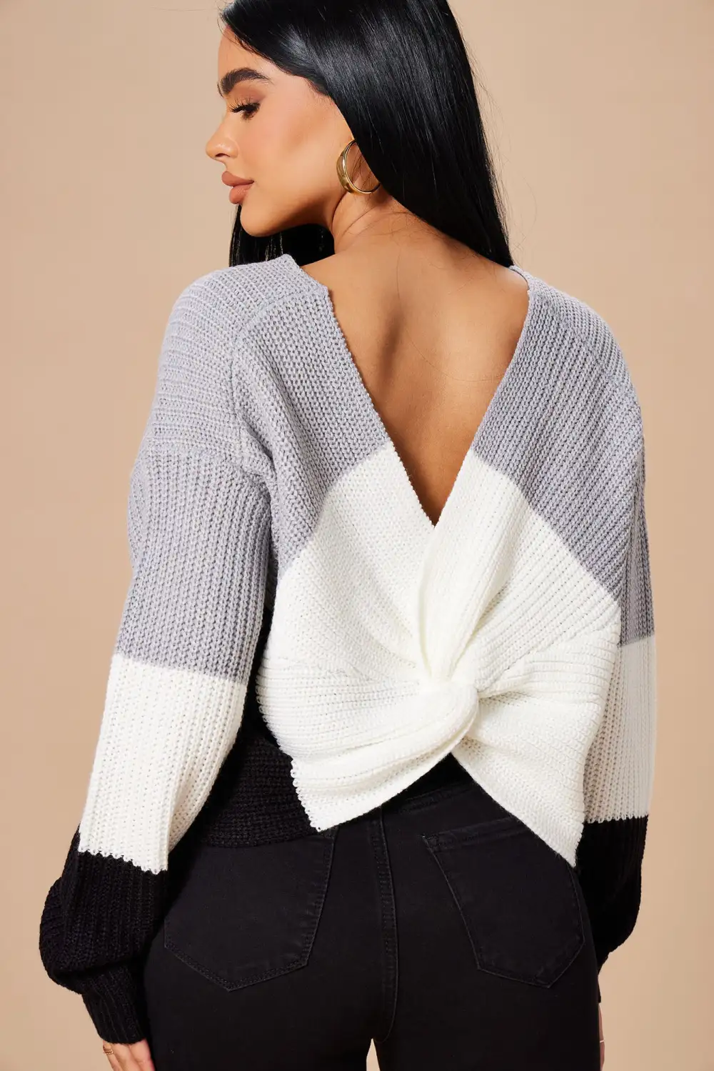 Just A Little Twisted Sweater - Black
