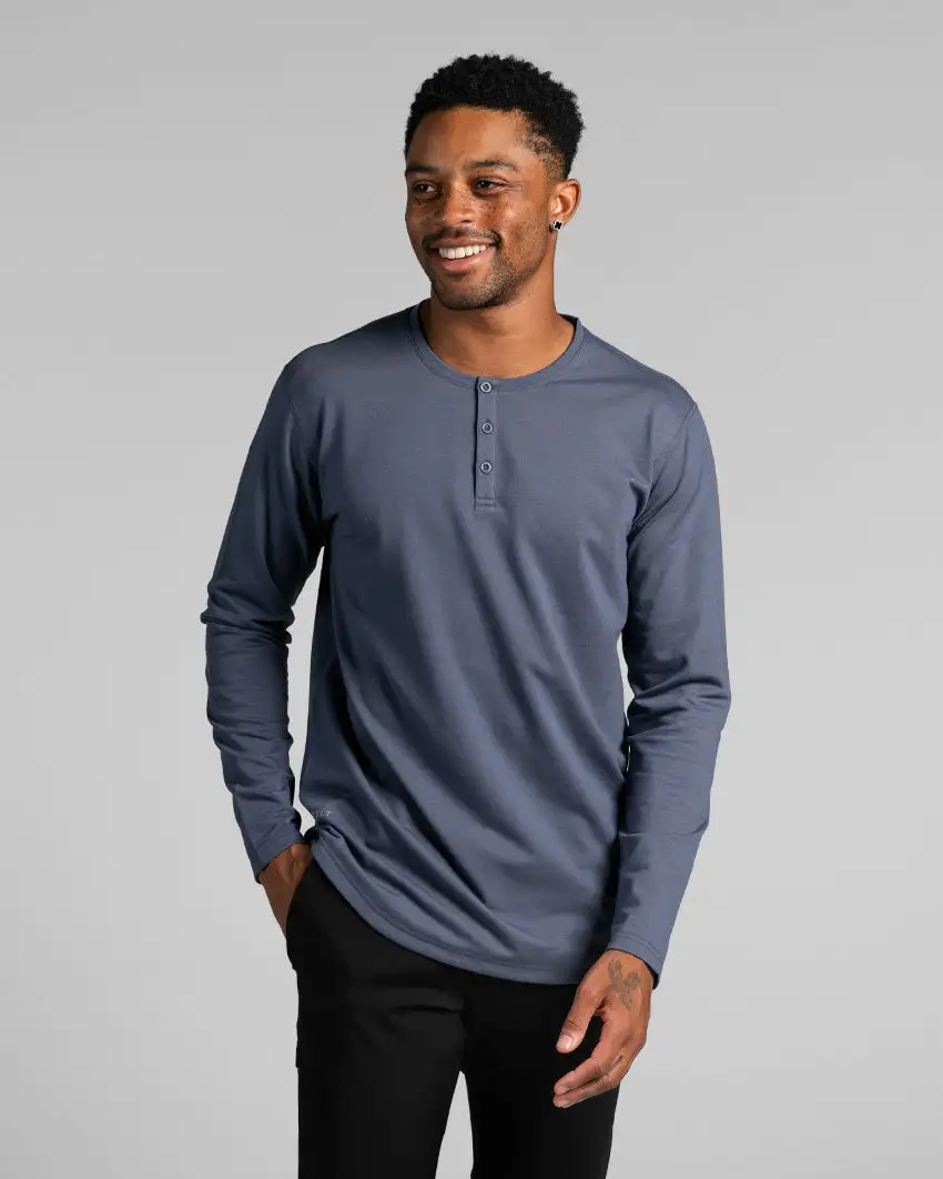 Henley Drop-Cut Long Sleeve: Bylt Signature