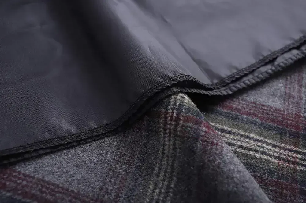 Women's Winter Elegant Warm Long Skirt Wool Maxi Skirts Elastic Waist A-Line High Waist Plaid Pleated Skirt S-3XL