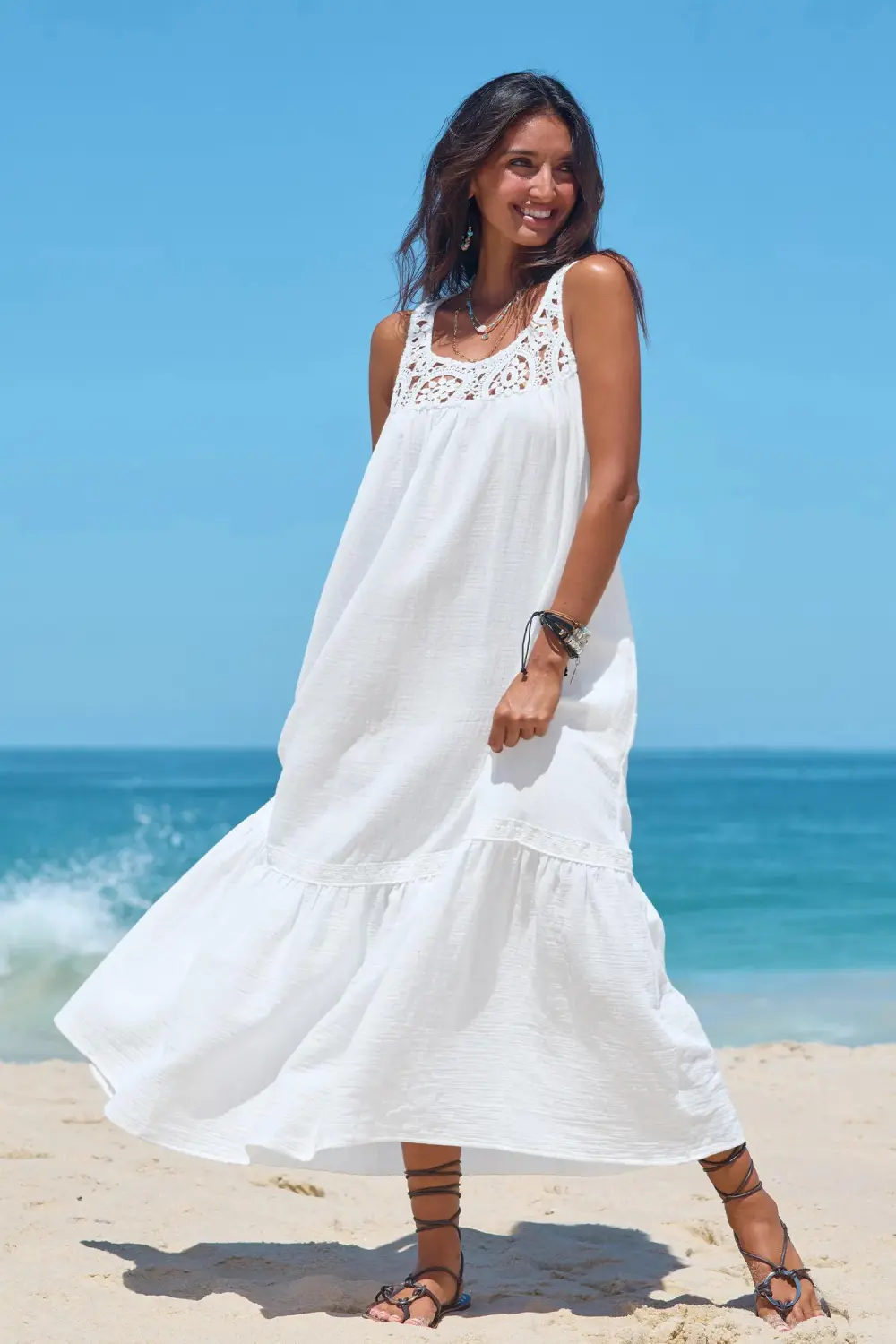 Pure Sands White Cover-Up Maxi Dress