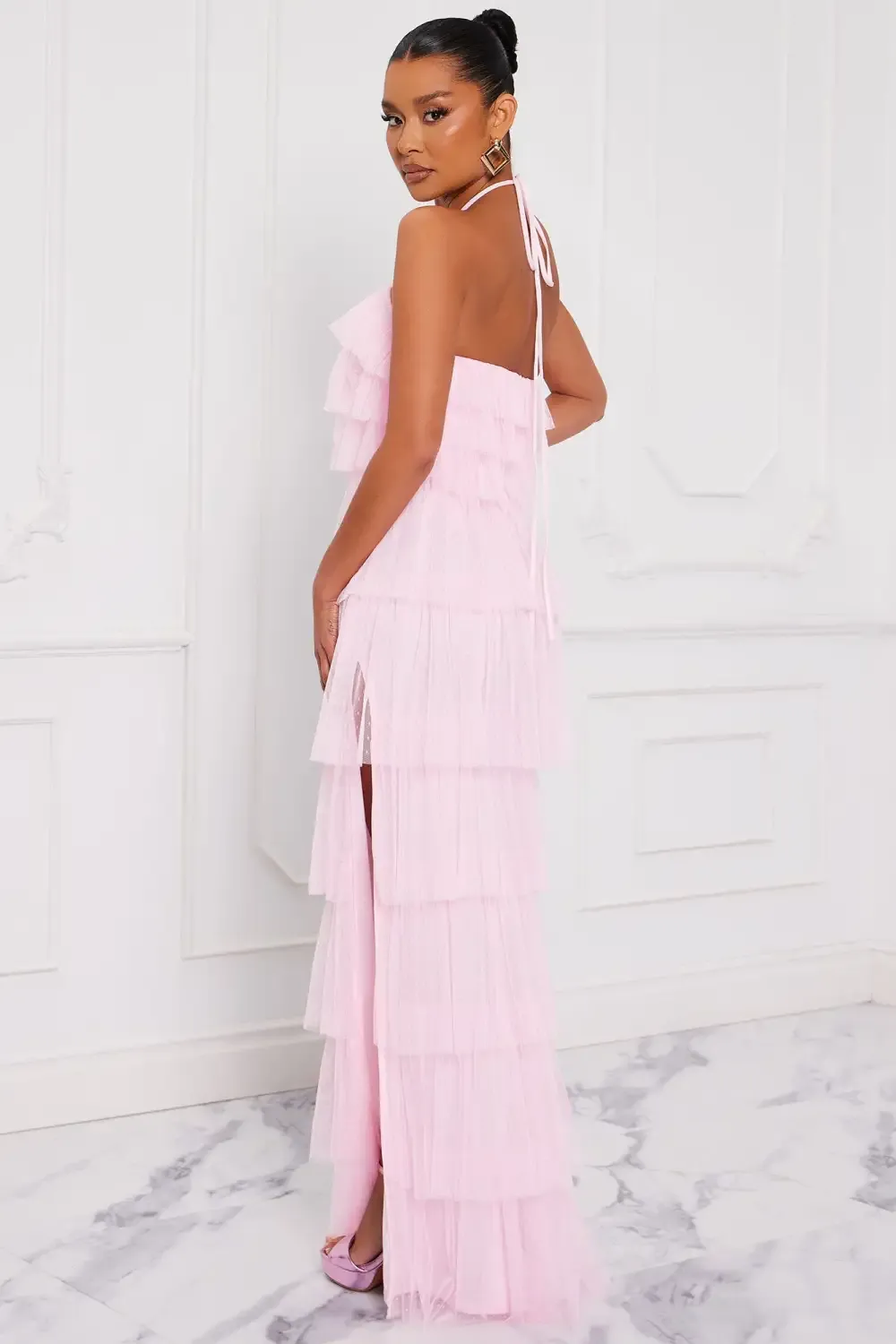 Dressing Up Tulle Maxi Dress - Pink
