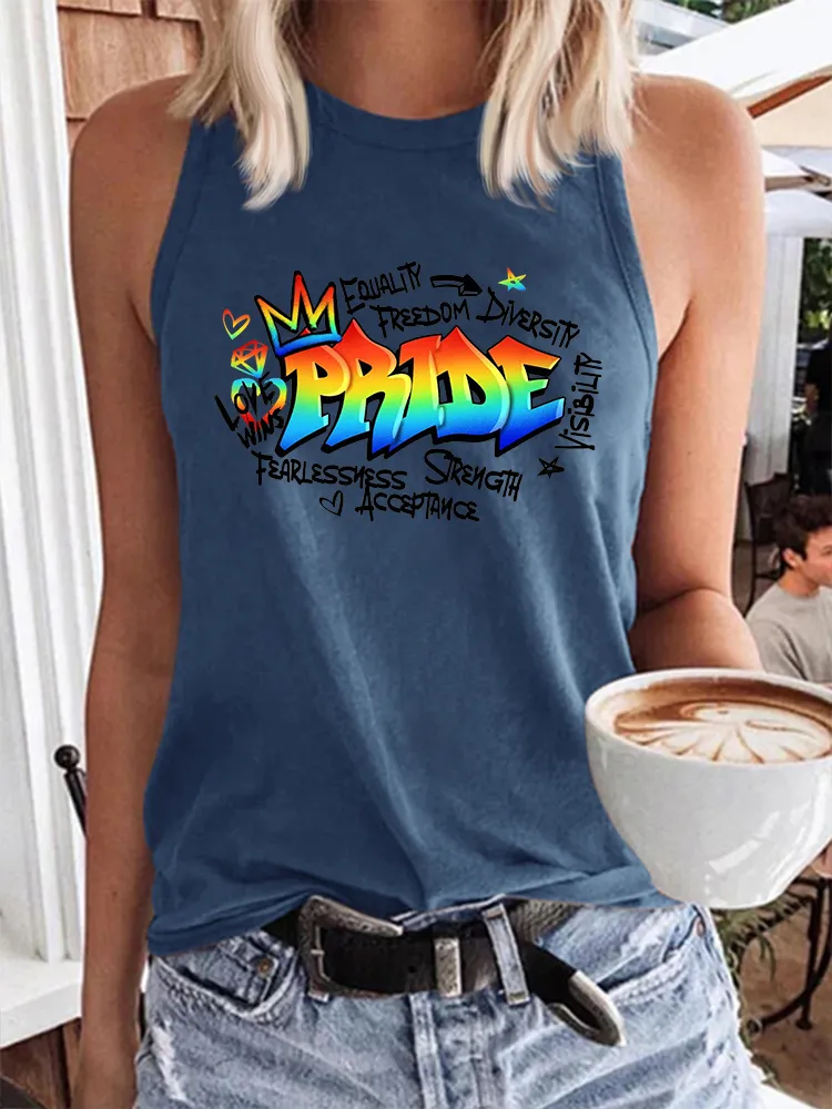 Women's Gay Day Pride Day Crew Neck Vest