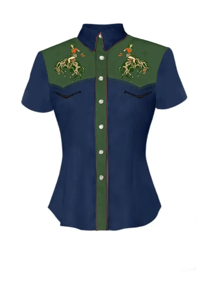 Women's Western Rodeo Print Shirt
