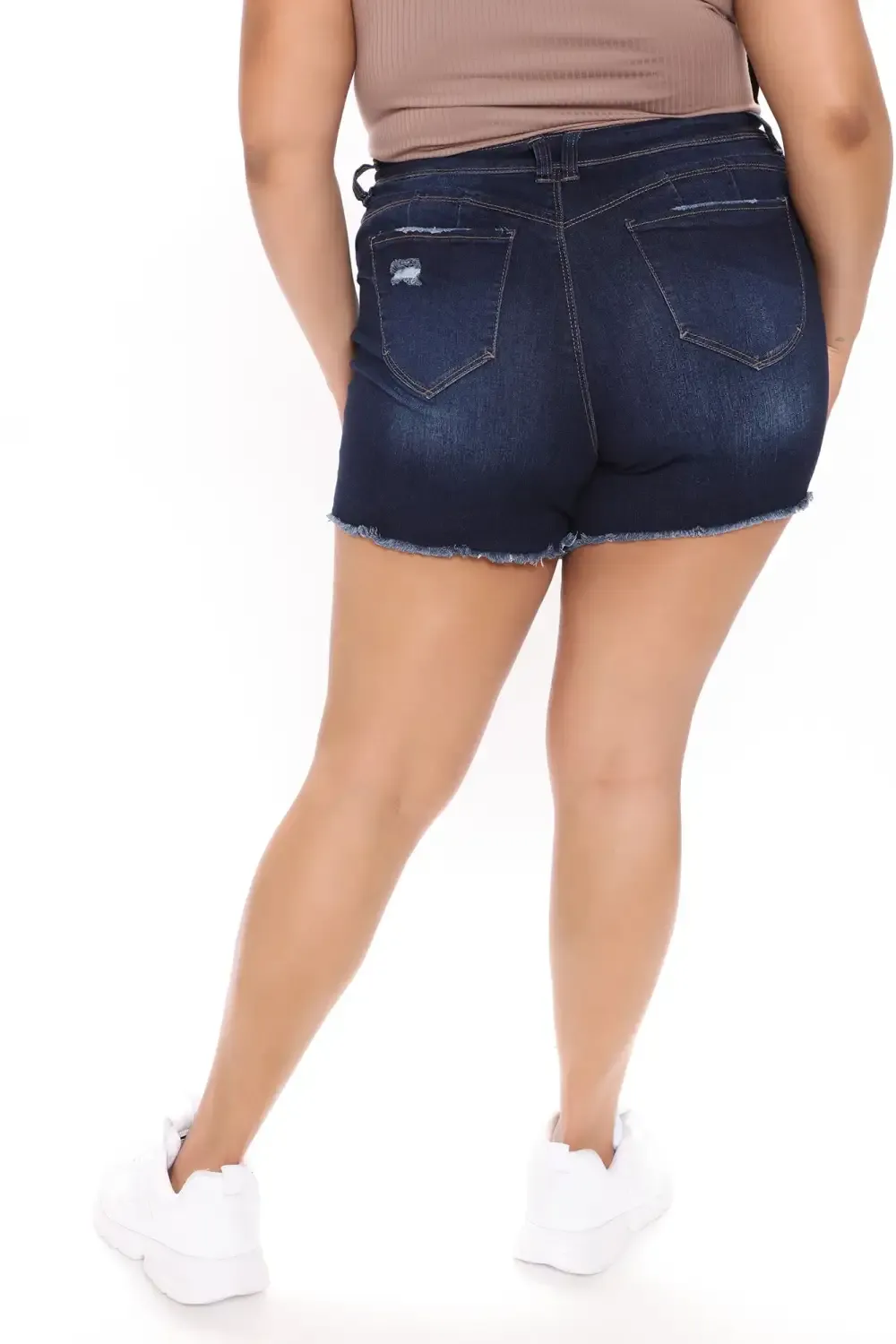 No Excuses Booty Lifting Denim Shorts - Dark Wash