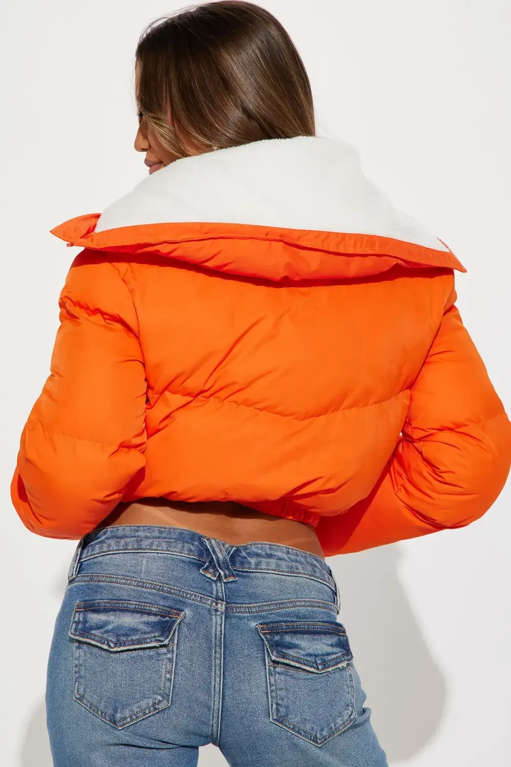 One Wish Only Puffer Jacket - Orange