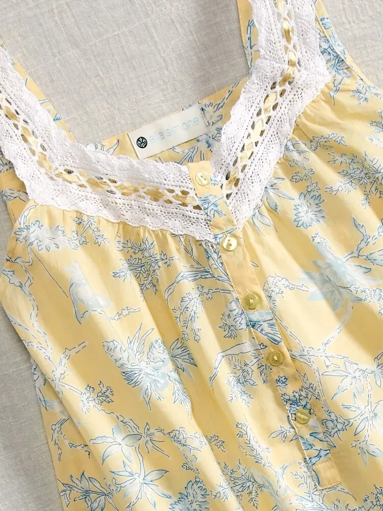 Ella Simone Floral Toile Cotton Lawn Nightgown