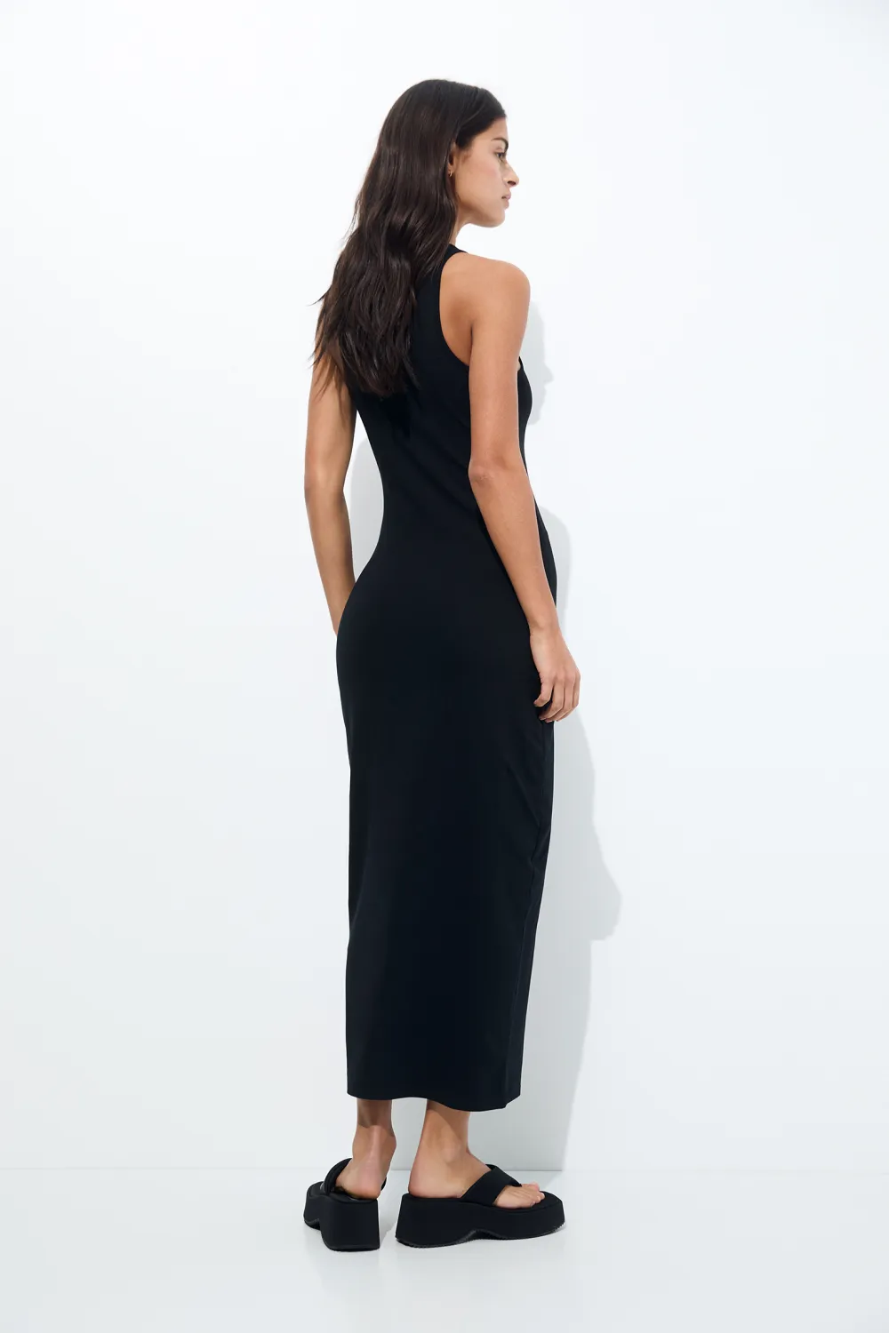 Vestido midi manga sisa halter