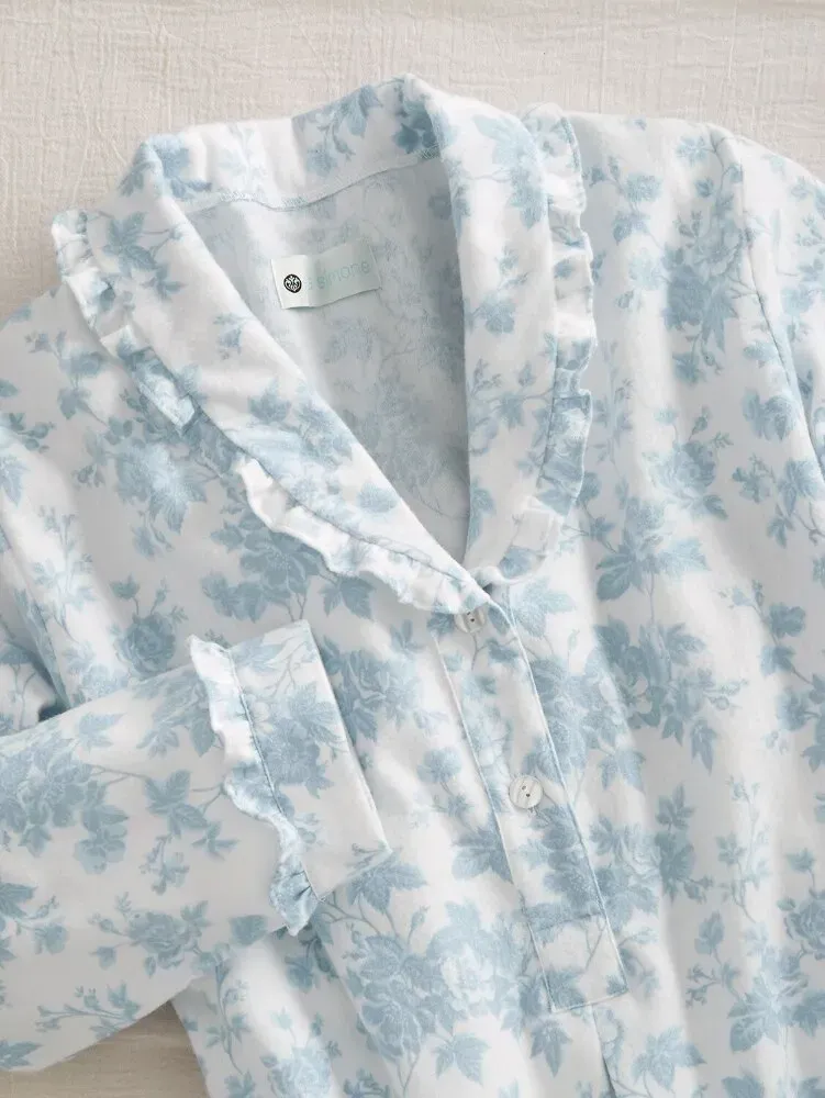 Ella Simone Countryside Toile Portuguese Flannel Nightgown