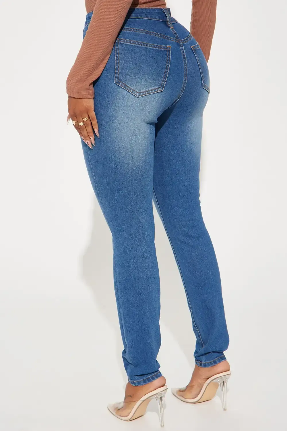 Brianna Basic Stretch Skinny Jeans - Medium Wash