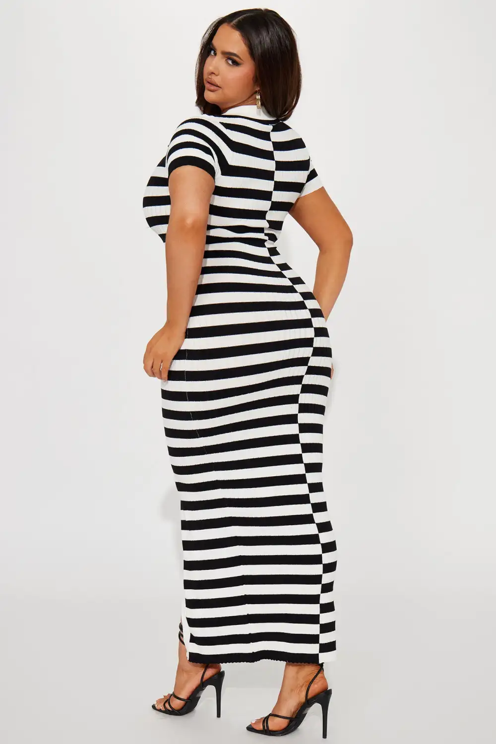Prestigious Tour Ribbed Maxi Dress - White/Black