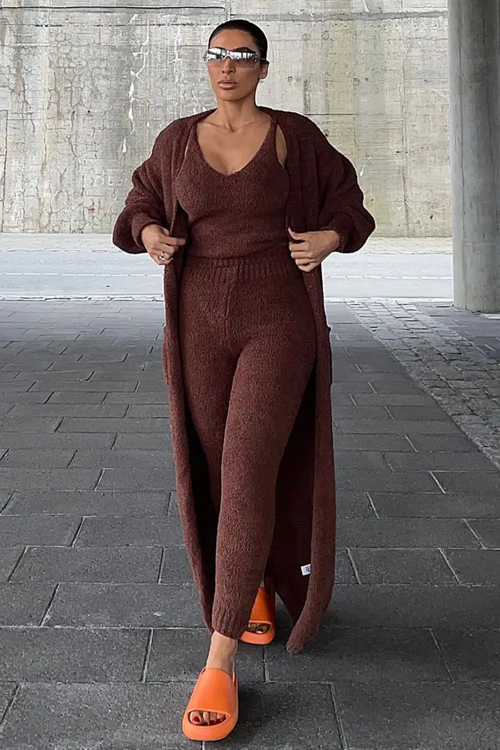 Living So Cozy 3 Piece Legging Set - Brown