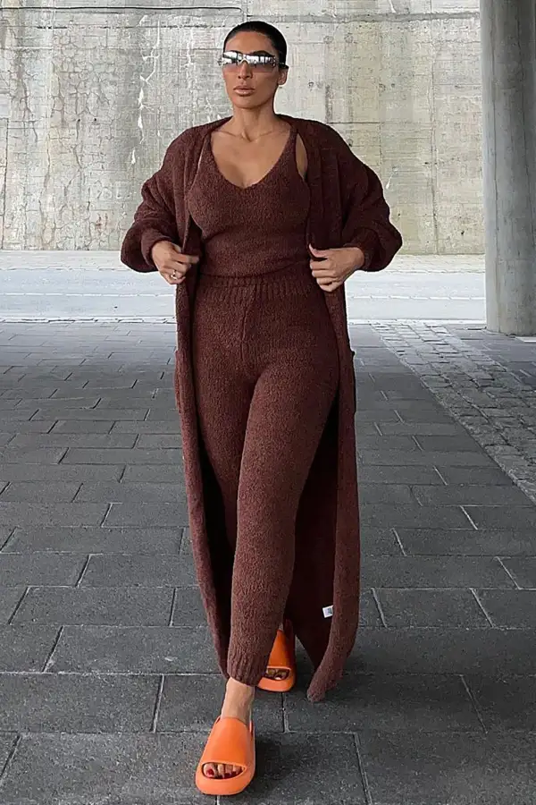 Living So Cozy 3 Piece Legging Set - Brown