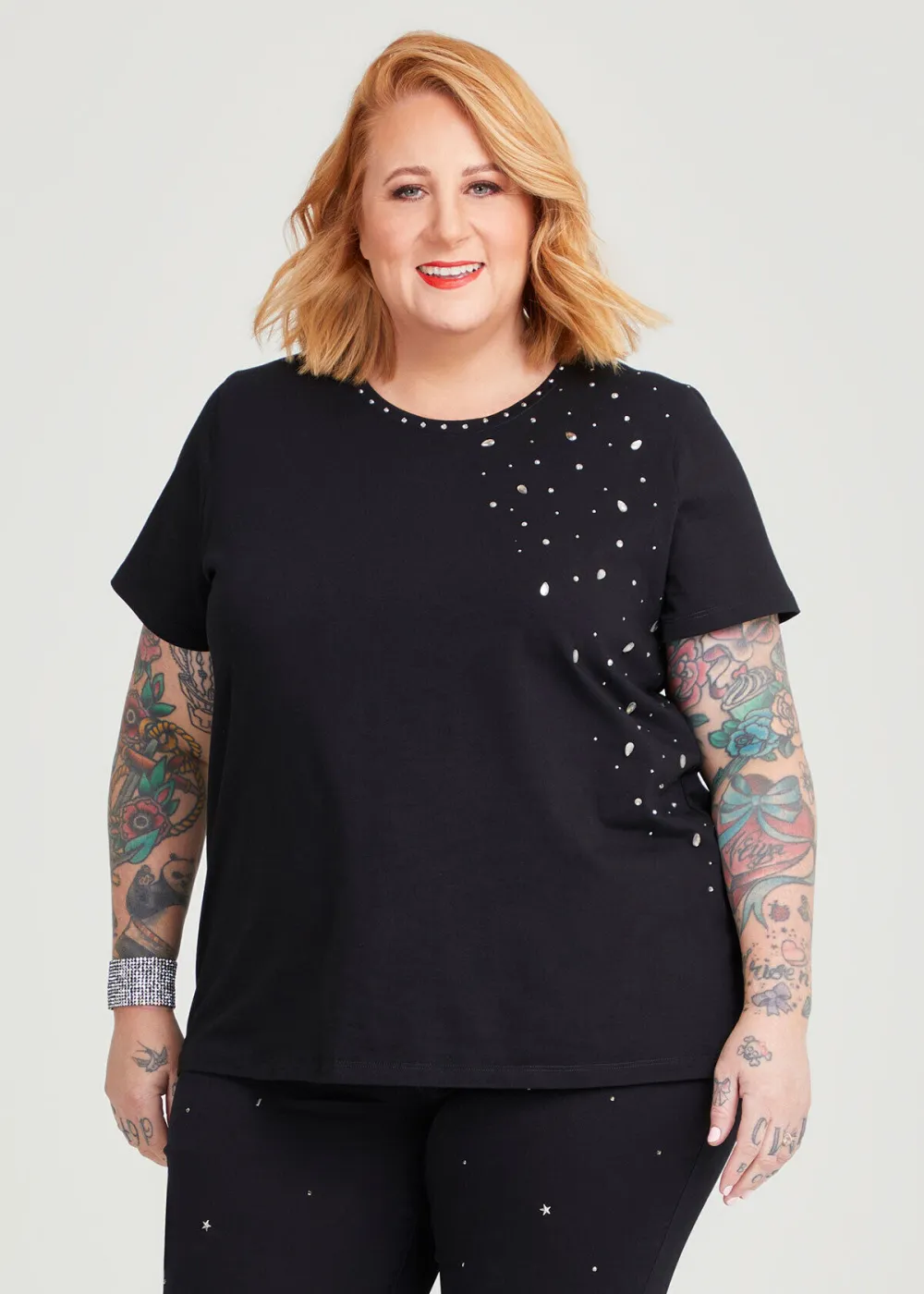 Cotton Embellished Hi-lo Top