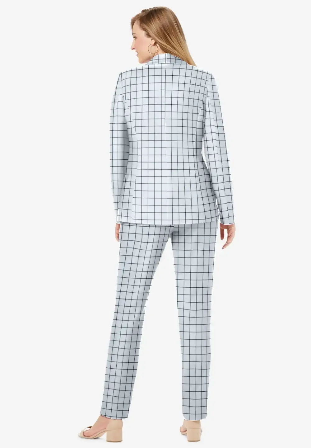 2-Piece Stretch Crepe Single-Breasted Pantsuit