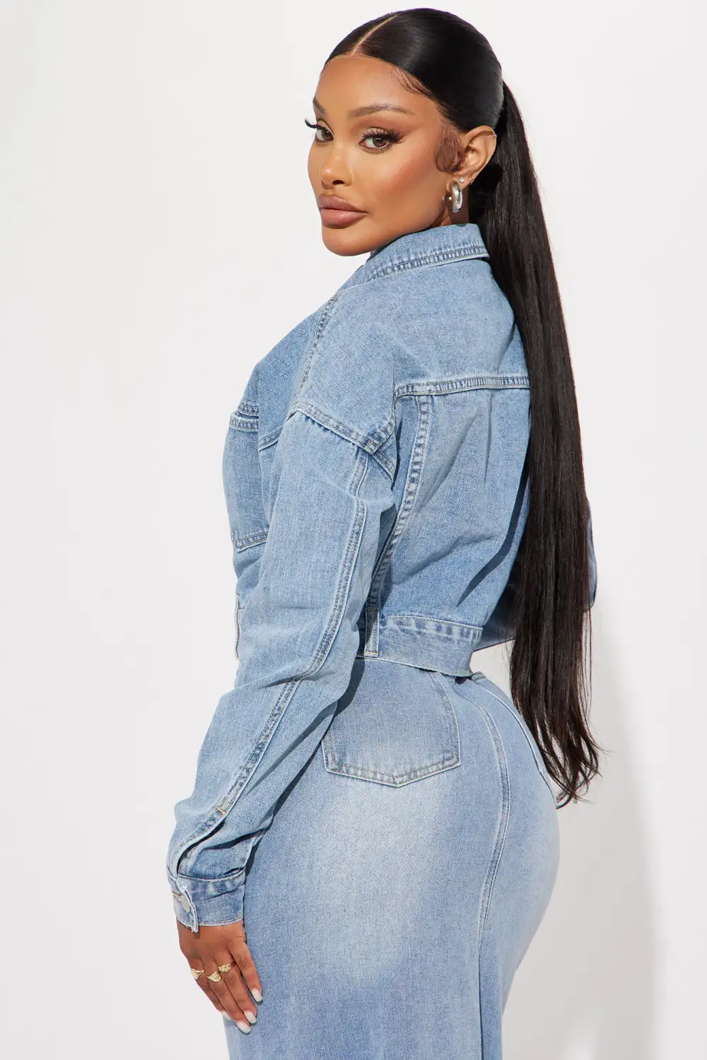 Letting You Know Crop Denim Trucker Jacket - Light Wash