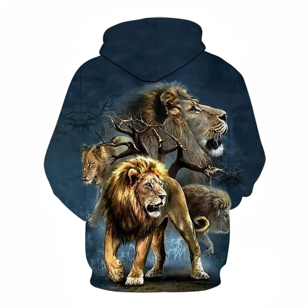 3D gRAPHIC pRINTED hOODIES lION