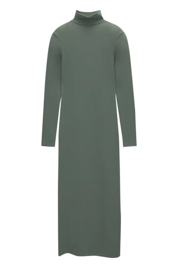 Vestido midi cuello perkins