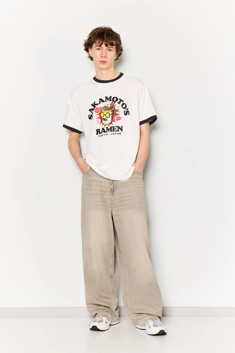 Sakamoto Ramen white graphic T-shirt